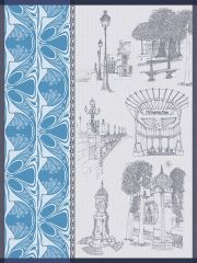 French Linen Tablecloths in Blue for Spring
