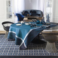 I found a perfect blue Tablecloth set